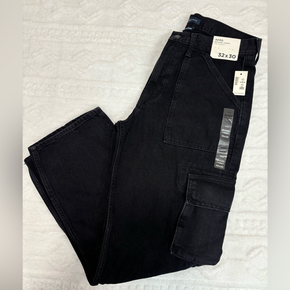 Men's Aeropostale Grey Wash Cargo Jeans